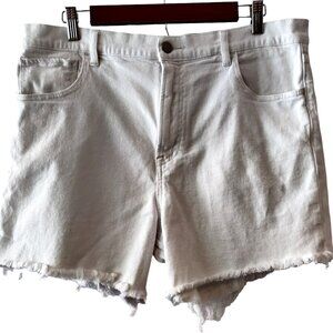 Faherty Womens Size 32 White Sunwashed Cut Off Raw Hem Denim Summer Shorts